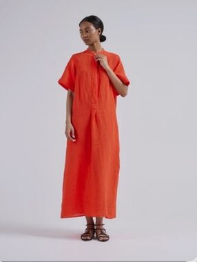 RTM Collection Women's Orange Short Sleeve Shift Dress